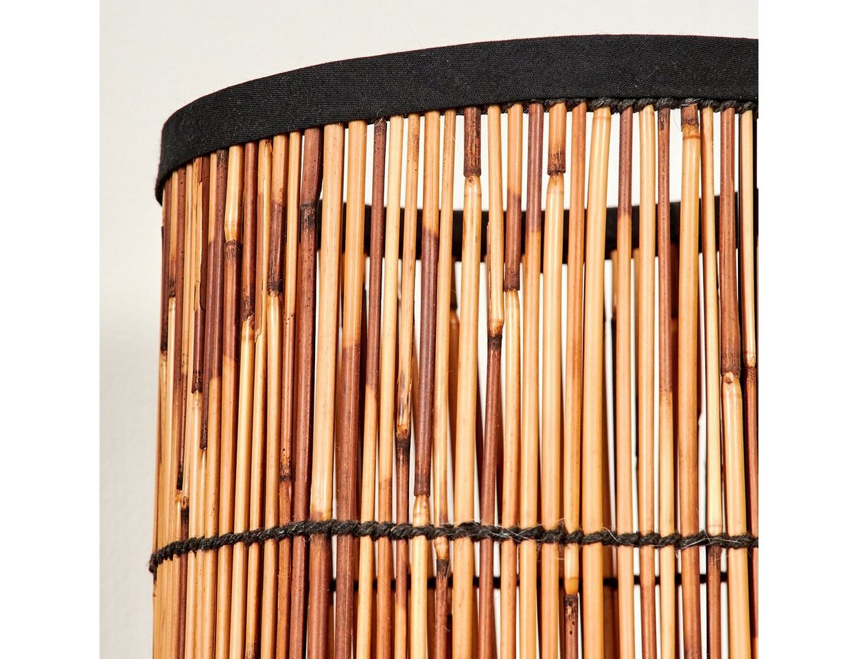 hofstein Tischleuchte moderne Tischlampe aus Metall/Rattan in Schwarz/Natur, ohne Leuchtmittel, Lampe skandinavischen Design, Höhe 35 cm, 1 x E27, ohne Leuchtmittel Bild 5