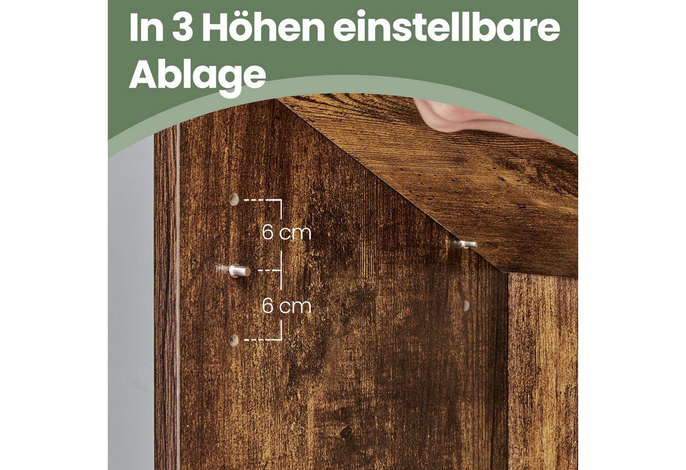 VASAGLE Bücherregal 6-stöckiges Regal, 24 x 60 x 178,5 cm, für Wohnzimmer, Homeoffice, Standregal Bild 4