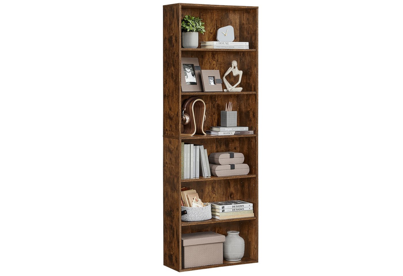 VASAGLE Bücherregal 6-stöckiges Regal, 24 x 60 x 178,5 cm, für Wohnzimmer, Homeoffice, Standregal Bild 5