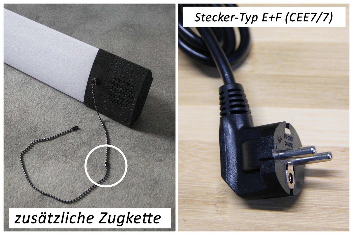 ONDIS24 LED Arbeitsleuchte Hängelampe mit Bluetooth und Lautsprecher 10 Watt 5000 Lumen, Werkstattlampe inkl. Stecker und Kette 118cm breit mit Aluminiumrahmen Bild 5