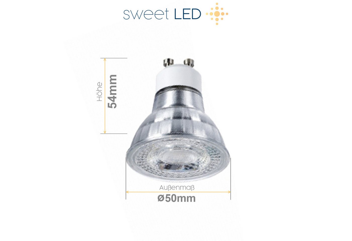 Sweet LED LED Einbaustrahler 6er Set IP44 GU10 7W 230V 3000K Bad Weiß matt LED Einbauspot Warmweiß, 3000K, Warmweiß, Deckenspots, Ø 85 mm, Einbauleuchten Bild 4