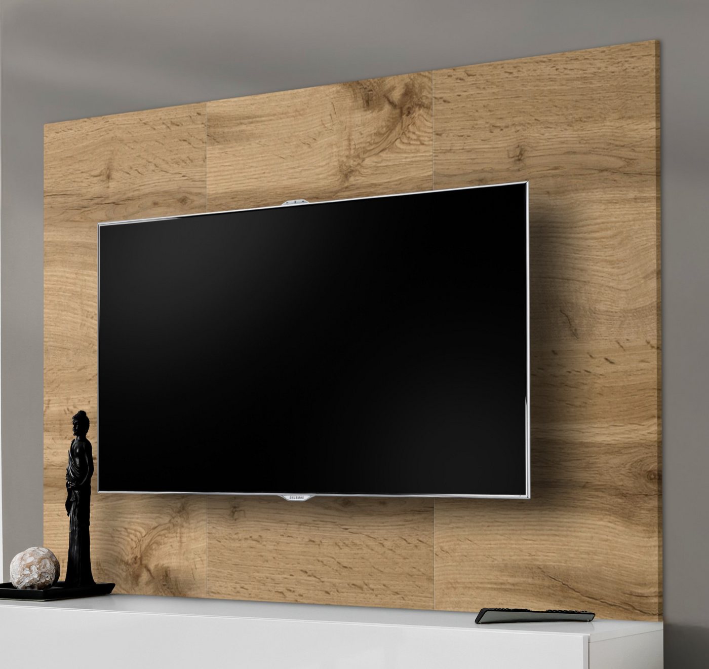 Inn.Furn Wandpaneel Public, BxL: 60x118 cm, (Flat-TV Rückwandpaneel in Eiche Wotan, 180 x 118 cm) mit Ausschnitt für TV-Wandhalterung Bild 5