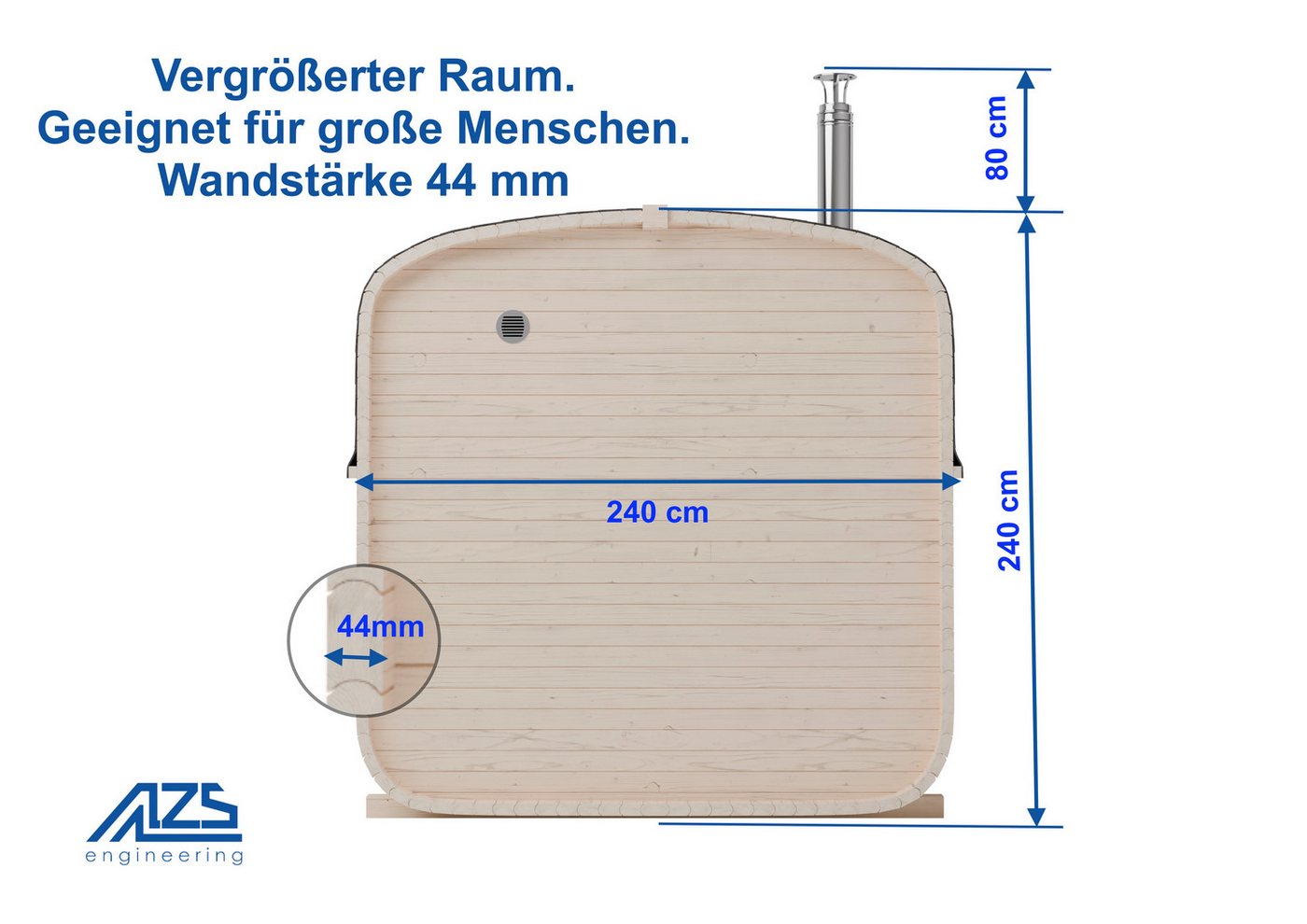 AZSauna Fasssauna 2QL Bild 3