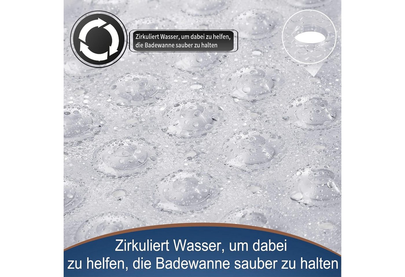 ibettertec Badematte Badewannenmatte rutschfest, BPA Frei Antirutschmatte, 100 x 40 cm, Extra Lang Duschmatte Schnelltrocknend & Maschinenwaschbar Schimmelresistent Badewanne Badematte, Transparent Bild 5