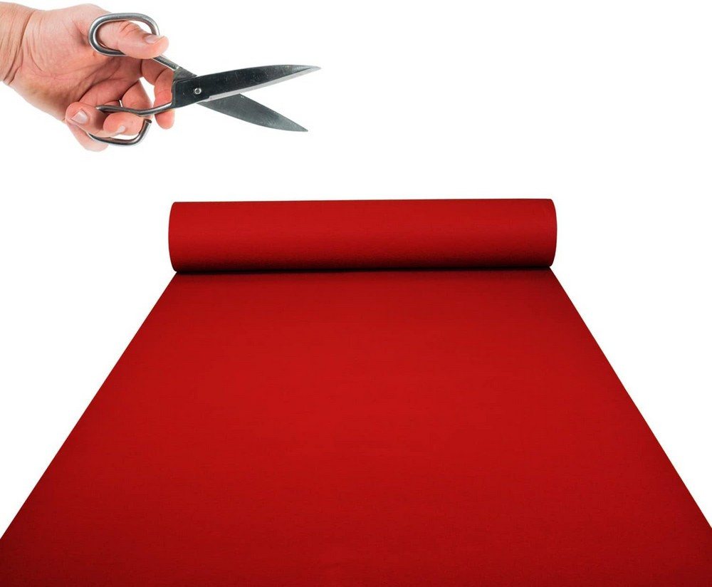 MDEKOR Nadelvliesteppich Teppichboden Meterware - Teppich Läufer, 50x200cm Rot Bild 3