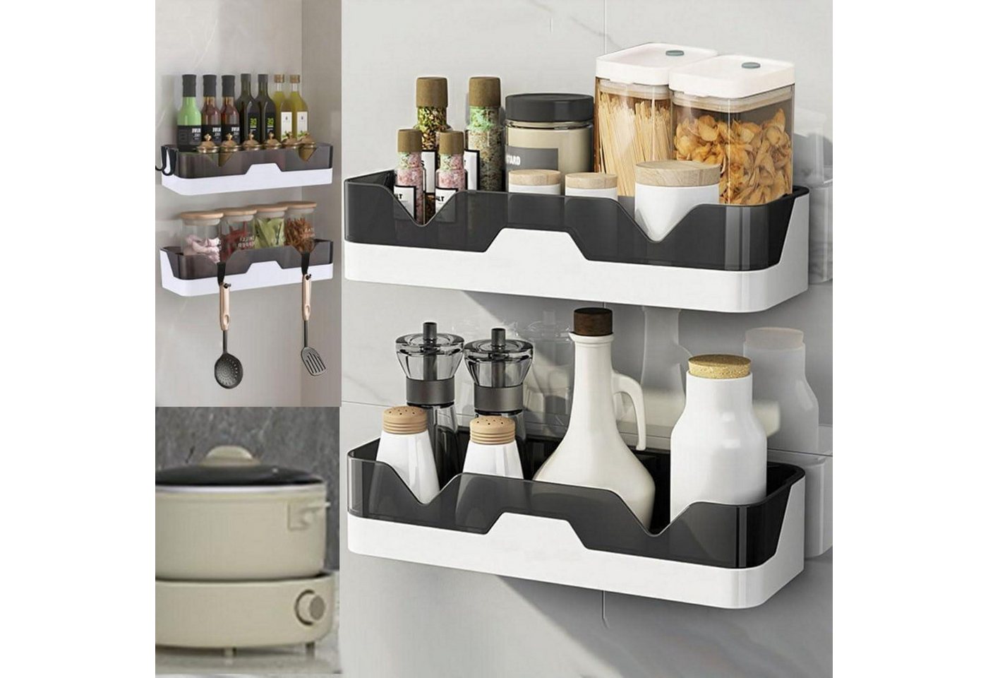 LuxusKollektion Duschregal 2er Set Badezimmer Regal Ohne Bohren Duschregal Wandmontage