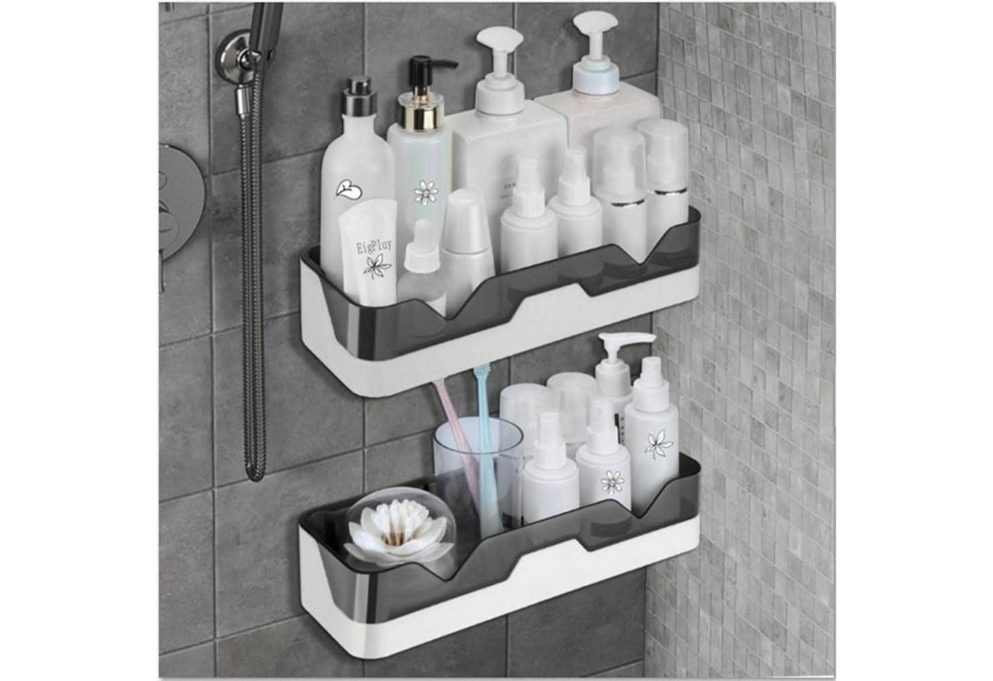 LuxusKollektion Duschregal 2er Set Badezimmer Regal Ohne Bohren Duschregal Wandmontage Bild 4