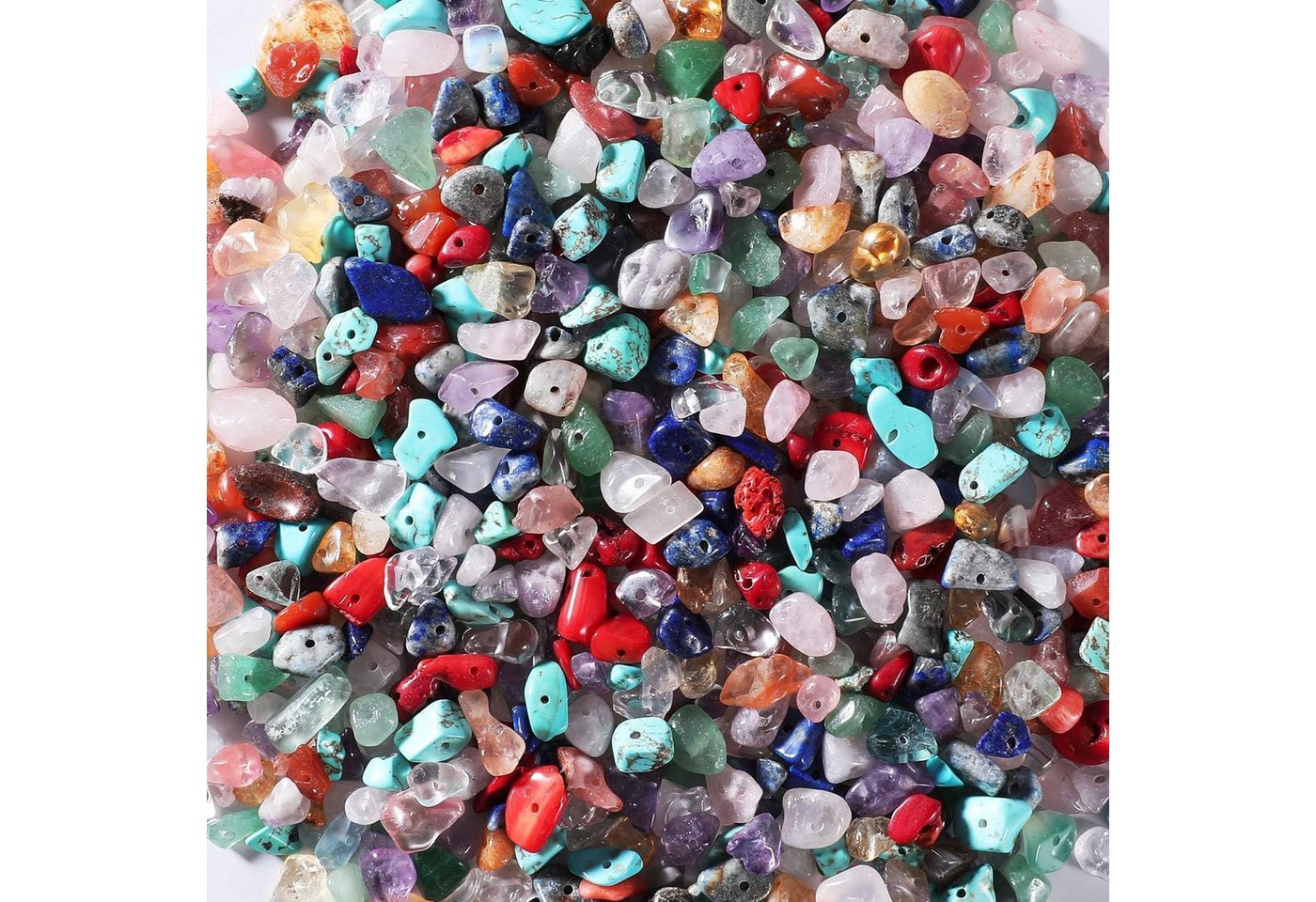 LuxusKollektion Bastelperlen 700 Stück Edelsteinperlen Naturform mit Bohrung für DIY Schmuckbasteln Bild 4