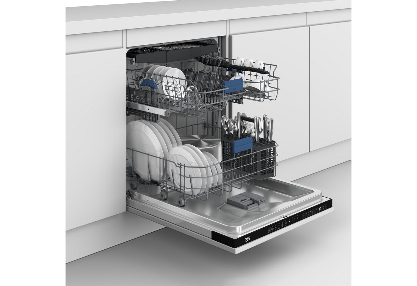 BEKO vollintegrierbarer Geschirrspüler BDIN25530 7624091677, 15 Maßgedecke, Doppelt gut organisiert – inklusive Besteckschublade und Besteckkorb Bild 4