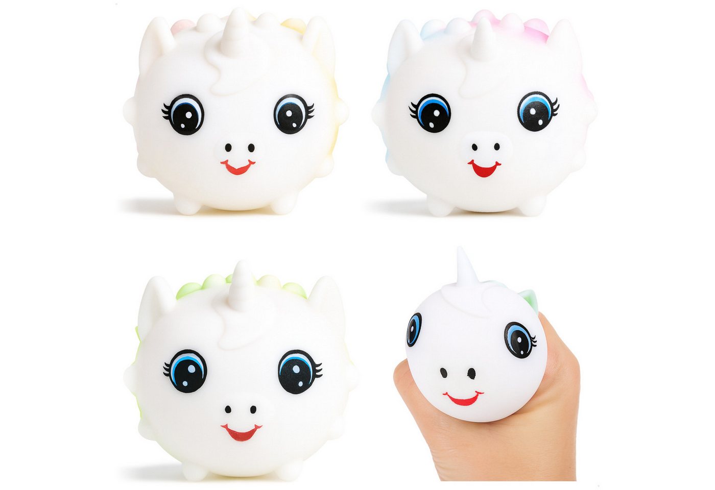 com-four Anti-Stress-Ball Anti Stress Quetschbälle (4-St), Knautschball zum Entspannen