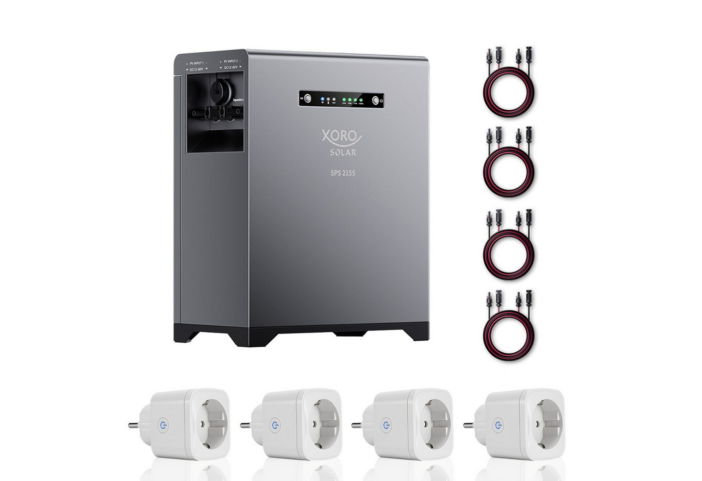 Xoro SPS 2155 mit 4x SPP16A Smart Plug Stromspeicher XORO SOLAR SPS 2155 630000 mAh (1 St), 2016 Wh LiFePO₄‑Speicher, erweiterbar bis 6048 Wh Bild 2