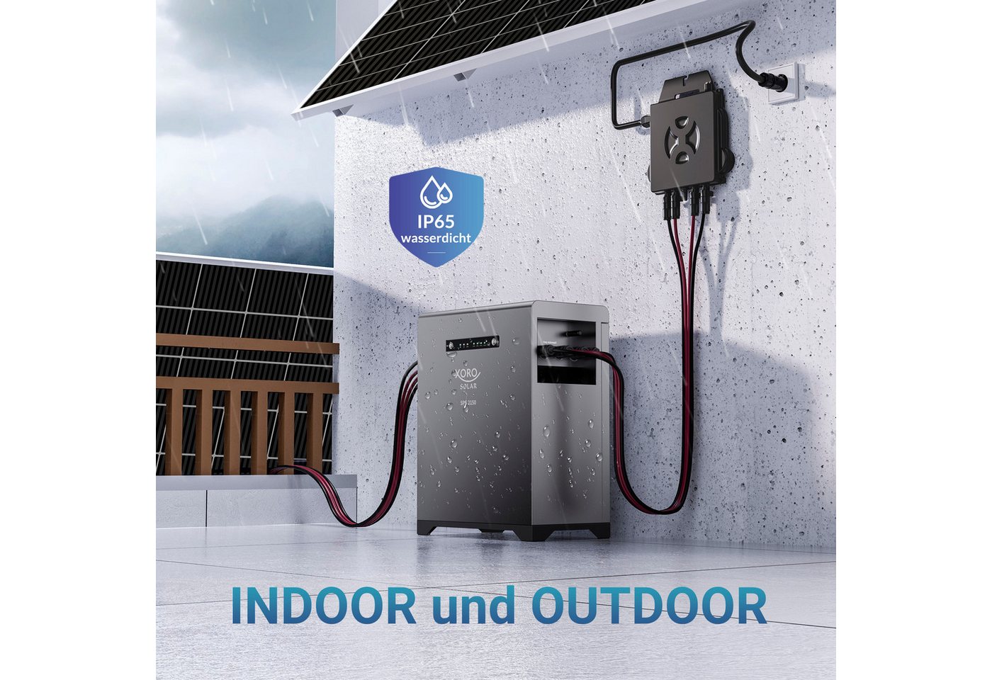 Xoro SPS 2155 mit 4x SPP16A Smart Plug Stromspeicher XORO SOLAR SPS 2155 630000 mAh (1 St), 2016 Wh LiFePO₄‑Speicher, erweiterbar bis 6048 Wh Bild 4