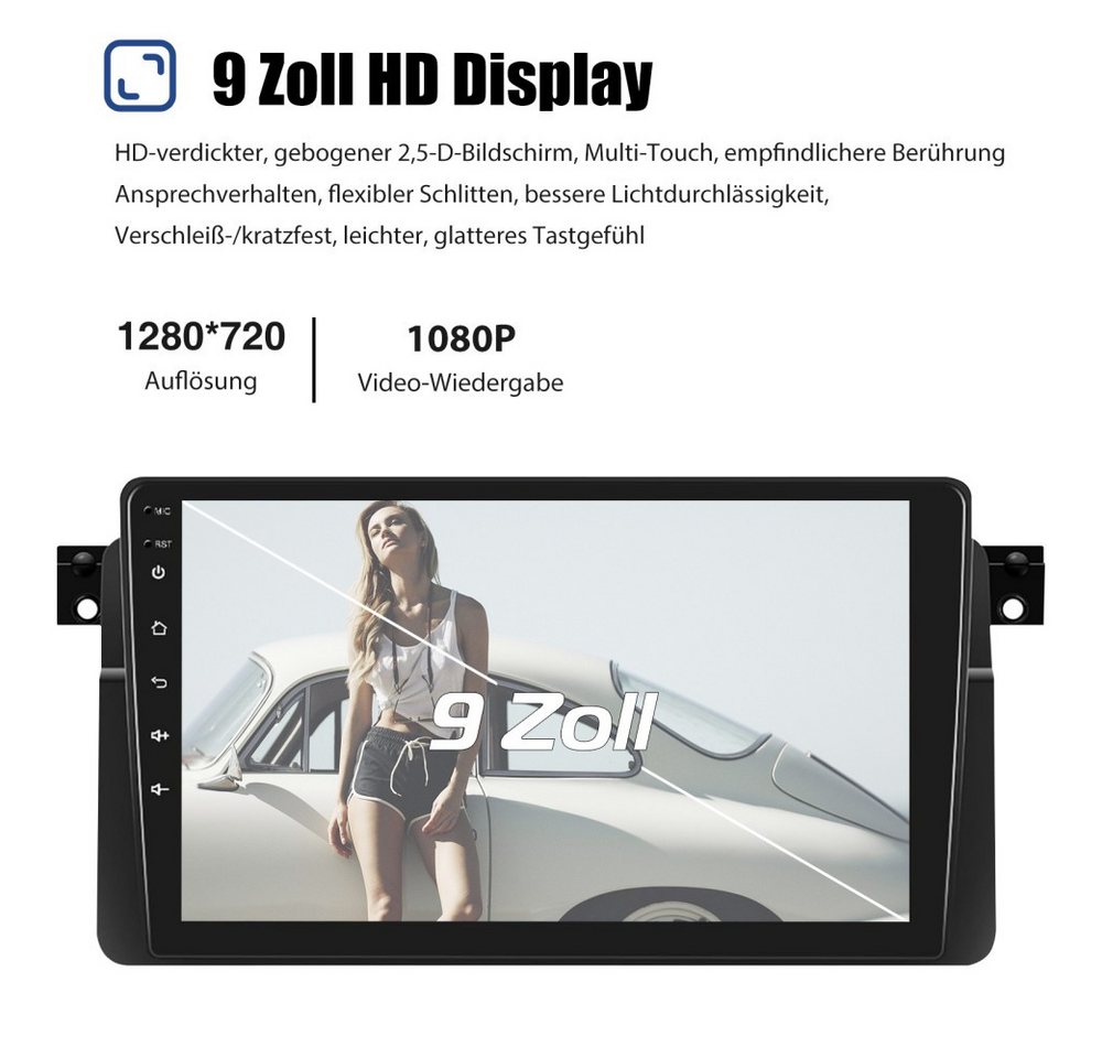ESSGOO 64G DAB+ Android15 Autoradio 2 din für BMW 3er E46 1998–06 CarPlay GPS Autoradio (RDS, 4+128GB(optional), 4+64GB(optional), Digitalradio (DAB), FM, GPS, SWC, Carplay Android Auto Bluetooth EQ USB GPS Navi WIFI Touchscreen)