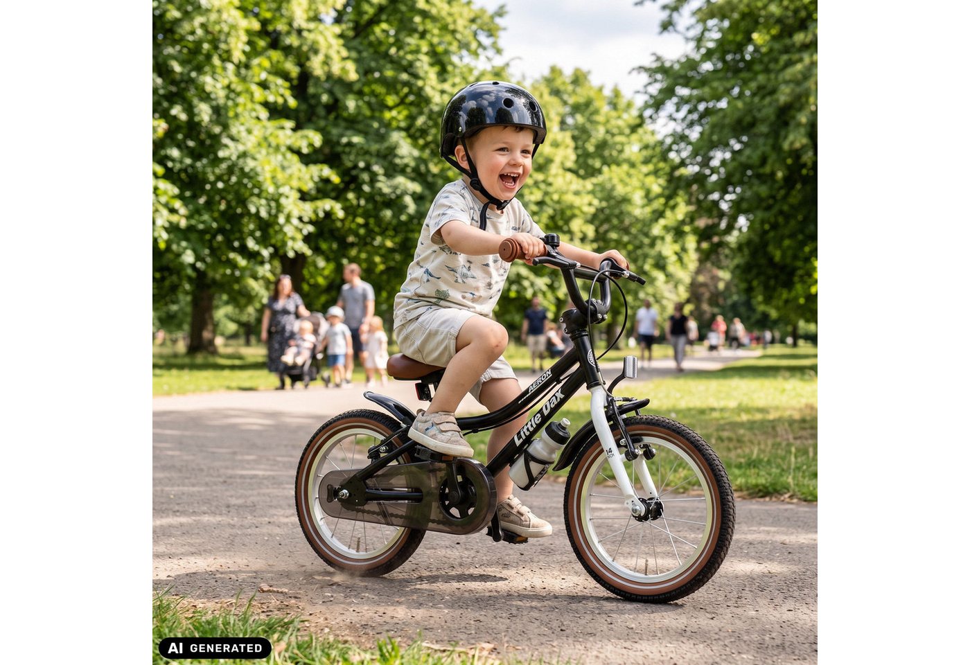 Bachtenkirch Kinderfahrrad 14 Zoll Schwarz Fahrrad für Kinder ab 3 Jahre, Sitzhöhe 43-50 cm, Schrittlänge ab ca. 41 cm, Gewicht ca. 7 kg Bild 3