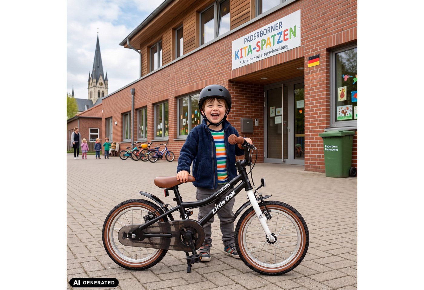 Bachtenkirch Kinderfahrrad 14 Zoll Schwarz Fahrrad für Kinder ab 3 Jahre, Sitzhöhe 43-50 cm, Schrittlänge ab ca. 41 cm, Gewicht ca. 7 kg Bild 5