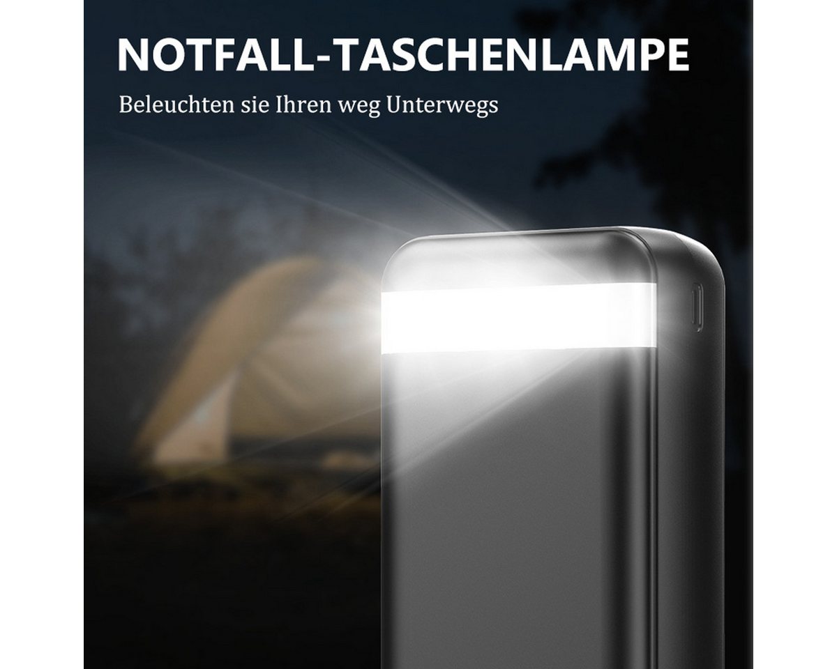 AeroAxis Externer Akku 50000mAh 22,5W Schnellladung,3 Ausgänge Typ-C & 2xUSB-A Powerbank Schnellladefunktion 50000 mAh, LCD Display, Ideal für Reise, Outdoor & Notfall – Smartphone Tablet