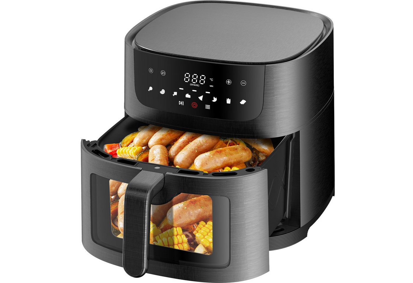 AIMAX Heißluftfritteuse AF‑ZE8007 XXL Airfryer 9L, 8 Prog., Sichtfenster, 200°C, 1800 W, Touch-Bedienung, spülmaschinenfest, Rezept Bild 5