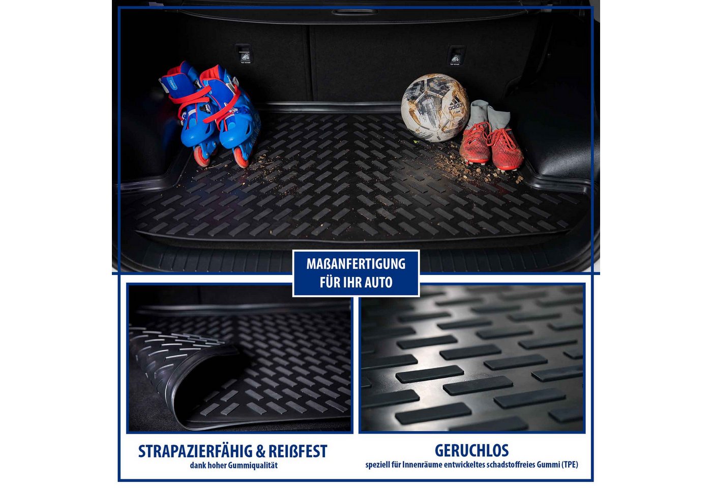 ELMASLINE Auto-Fußmatten für VW PASSAT 2005-2010 [B6] - Gummimatten & Kofferraumwanne, für VW Passat - Extra hoher Rand für mehr Schutz, Passend für Variant (Kombi) Bild 5