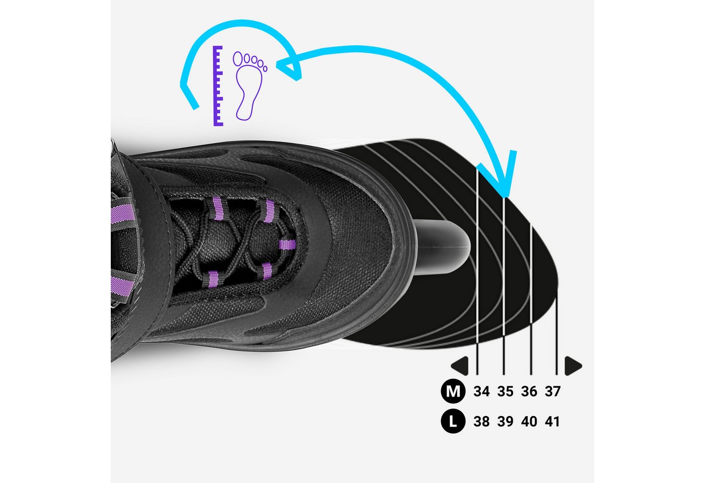 Movino Rollschuhe Verstellbare Inliner MOVINO CRUZER TWO 80mm Rollen ABEC7 Alu-Schiene
