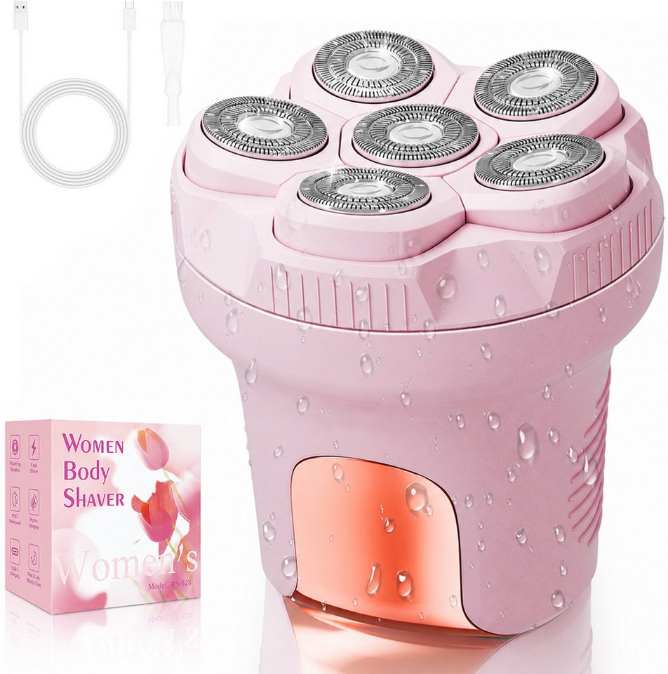 Futicare Epilierer Damen, Damenrasierer elektrisch mit 6D-Flex-Scherkopf, Aufsätze: 1 St., IPX6 Nass & Trocken, 2 Geschwindigkeiten, LED-Display, USB-C, 80 Min. Laufzeit, für Beine, Achseln, Arme & Bikinizone Bild 2