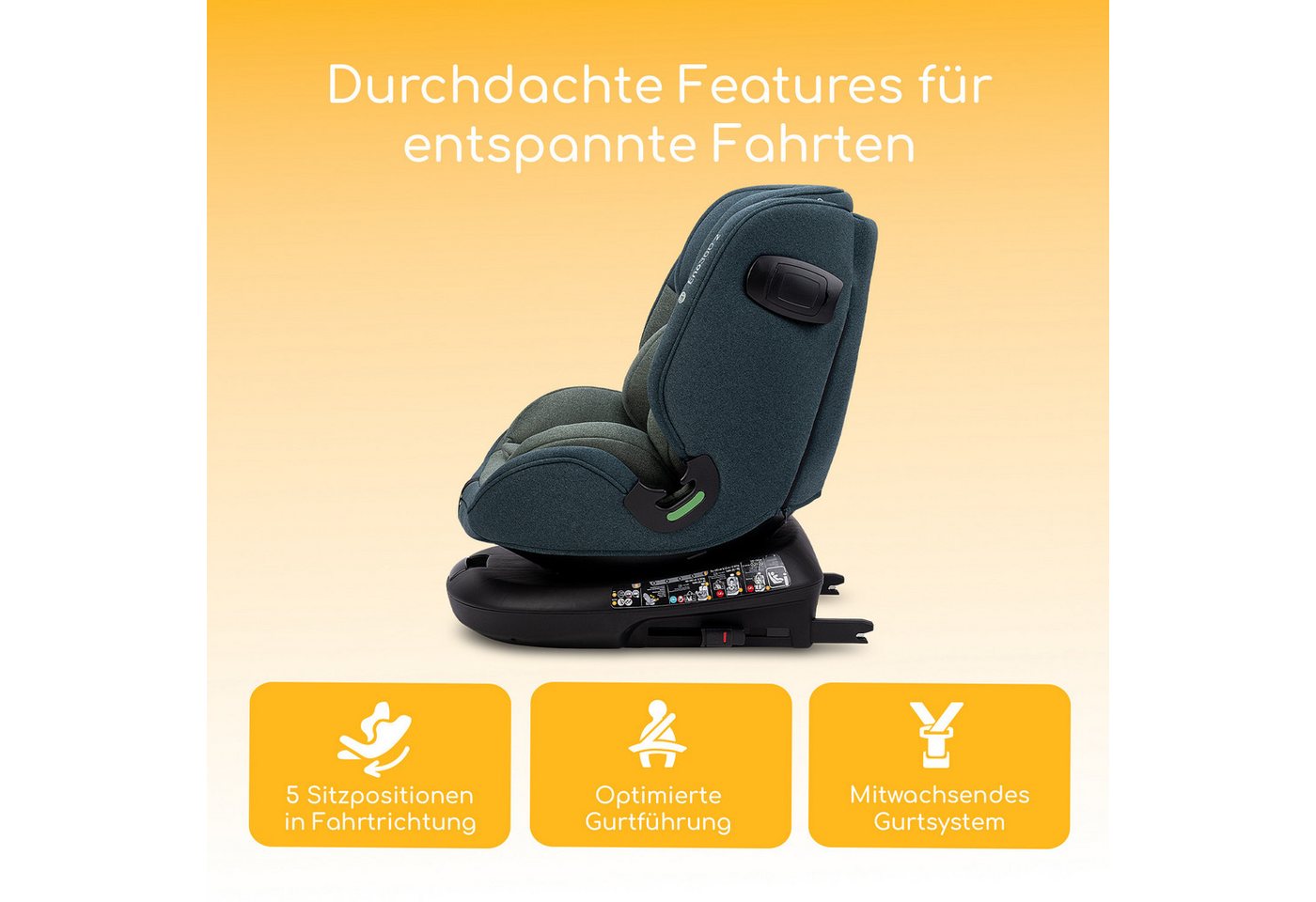Osann Autokindersitz Eno360 2, ab: Geburt, bis: 12 Jahre, ab: 40 cm, bis: 150 cm, sicherer 360°Kindersitz: reboard bis 4 Jahre, verwendbar von 40-150 cm Bild 4