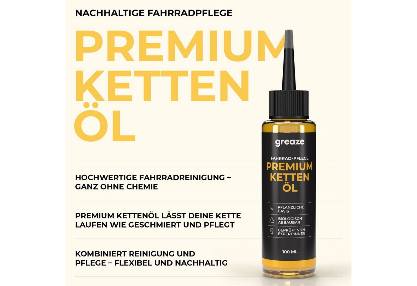 greaze Fahrradketten Premium Kettenöl nachhaltige Fahrrad Kettenpflege langlebiges Kettenöl Bild 3