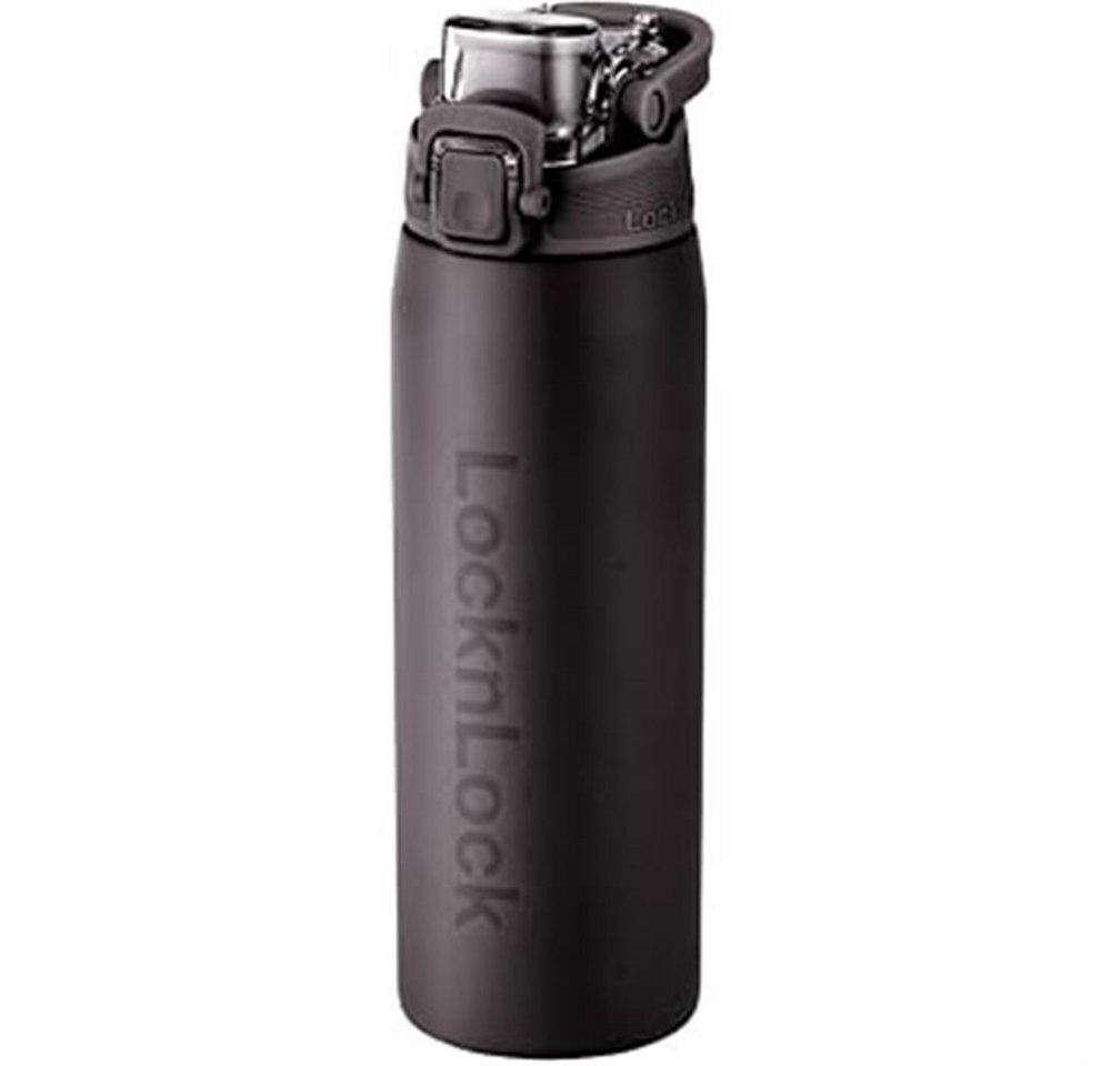 LocknLock Thermoflasche Edelstahl-Thermoflasche 720 ml, One-Touch, Tragegriff, rutschfest, auslaufsicher, kohlensäuregeeignet