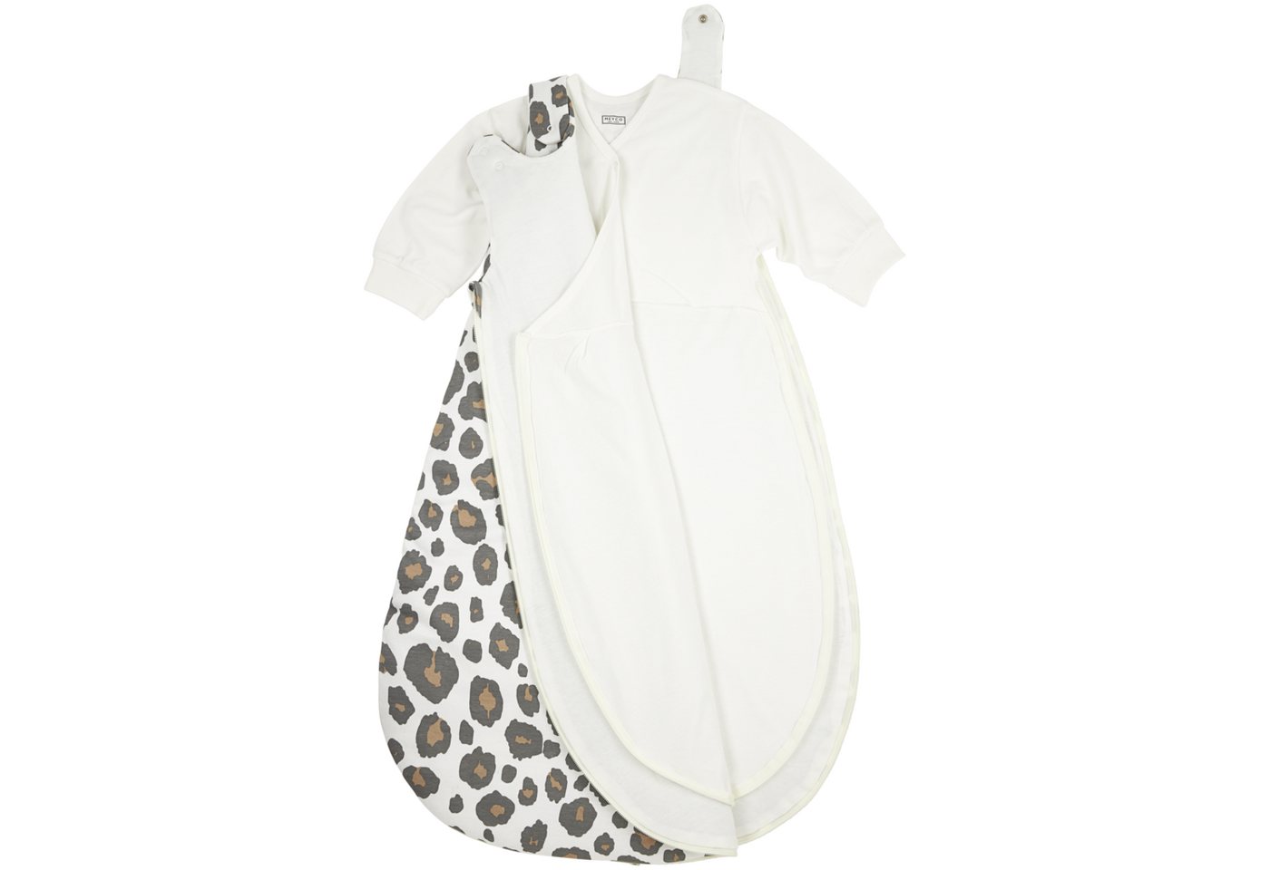 Meyco Baby Babyschlafsack Panter Neutral (100% Baumwolle, 1 tlg), 68/74