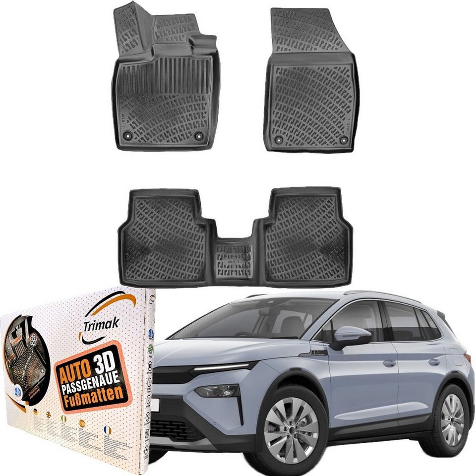 Trimak Passform-Fußmatten Kompatibel mit SKODA ELROQ ab 2025 3D Auto Gummimatten Fussmatten TPE, SKODA ELROQ ab 2025 Gummimatten Auto Allwetter Fussmatten TPE Bild 3