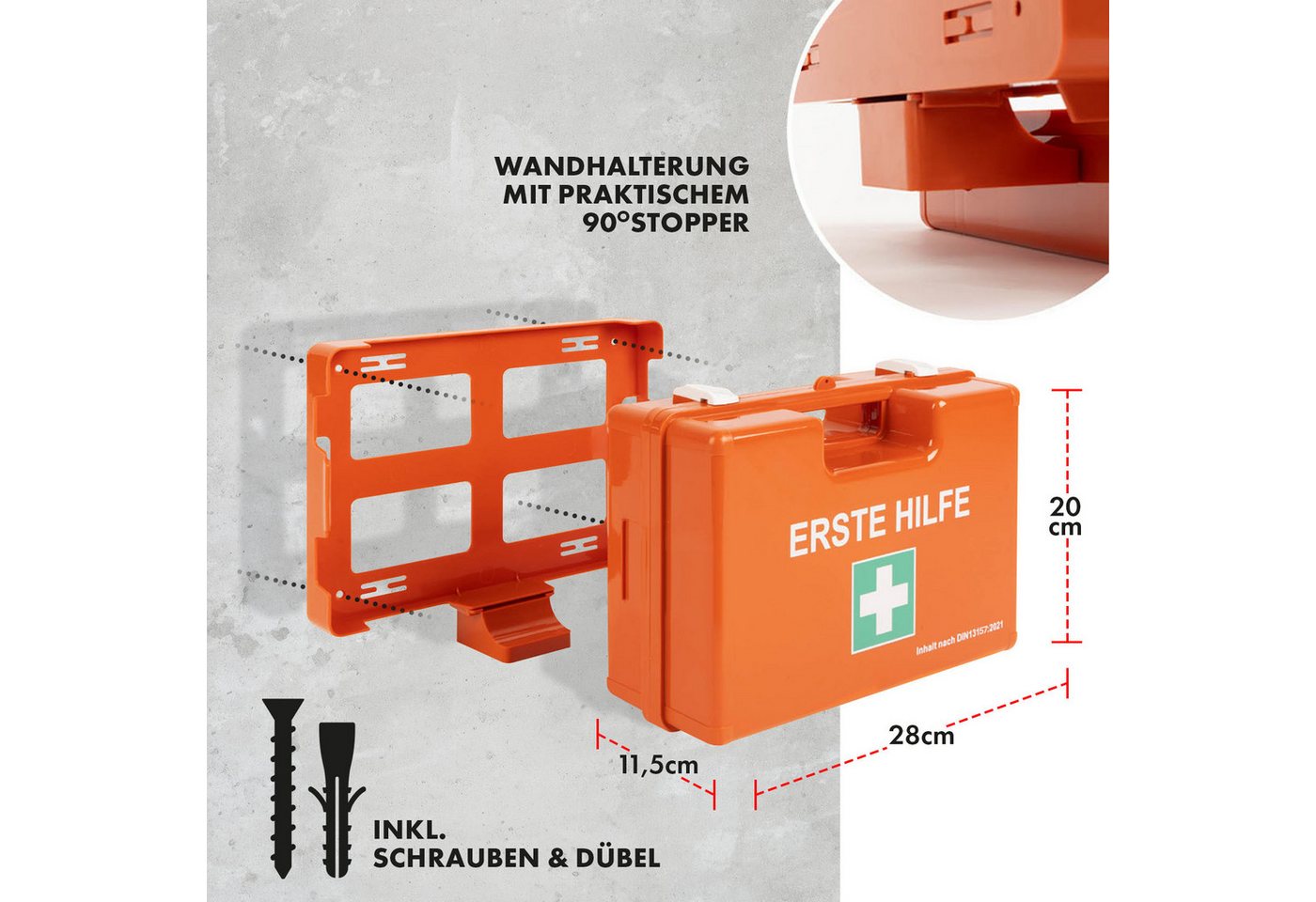 Karat Erste-Hilfe-Koffer Erste-Hilfe-Koffer Klein für Kleinbetriebe, Verbandskasten, ABS-Kunststoff Bild 4