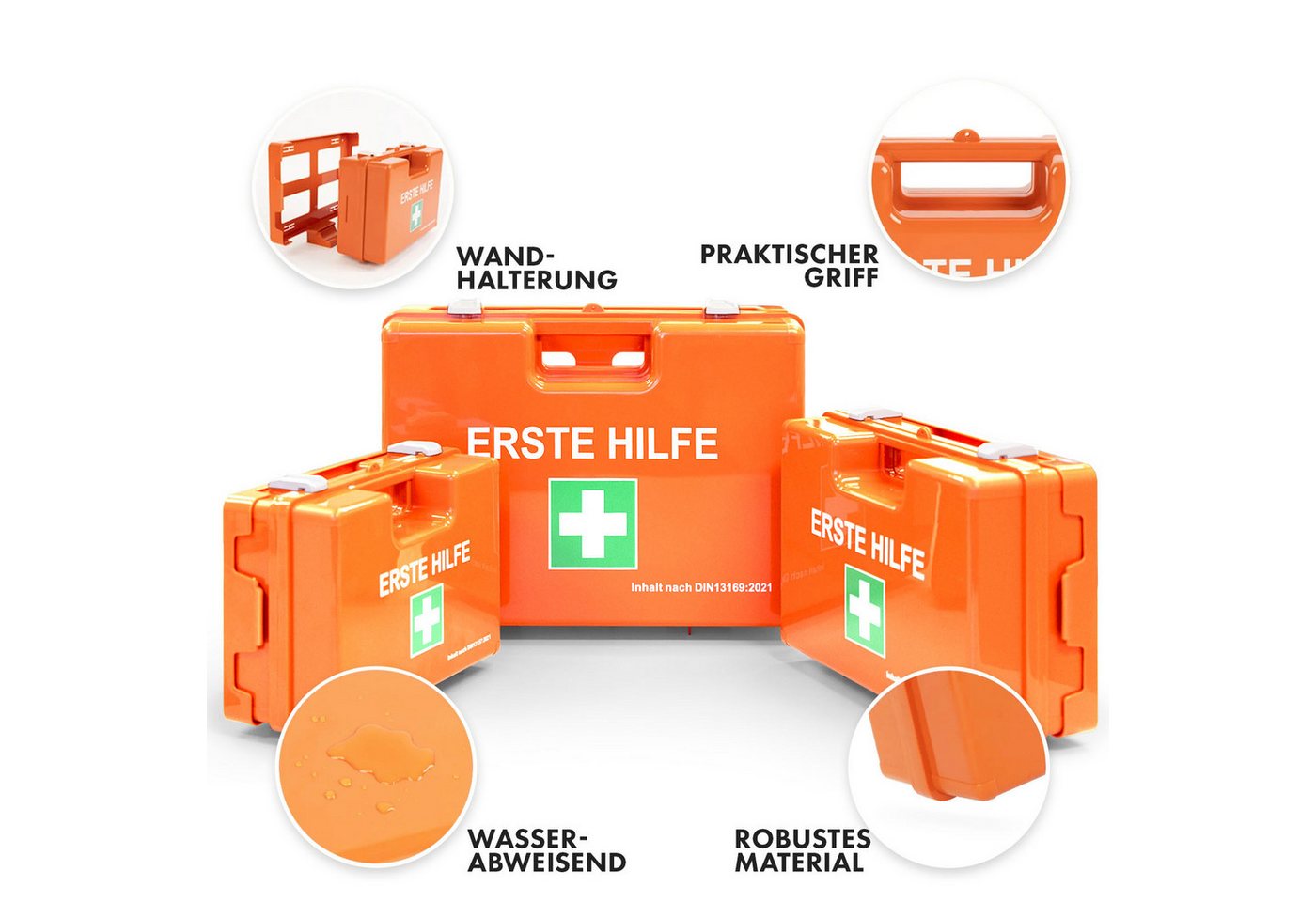 Karat Erste-Hilfe-Koffer Erste-Hilfe-Koffer Klein für Kleinbetriebe, Verbandskasten, ABS-Kunststoff Bild 5