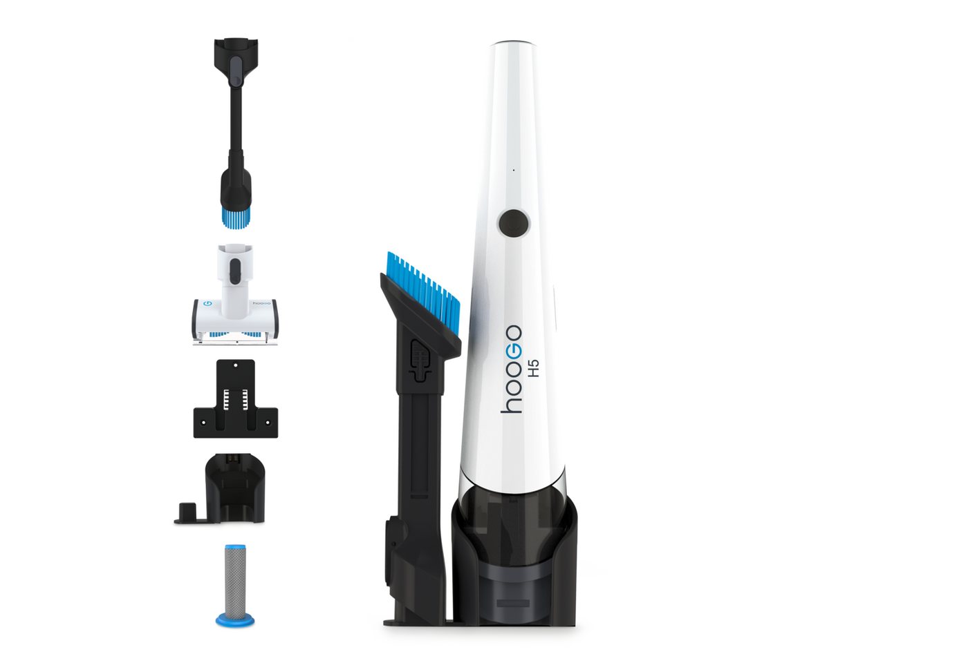 hoogo Handstaubsauger HH502, 120,00 W, beutellos, High-Performance-Digitalmotor + motorisierte Polster- und Milbendüse Bild 4