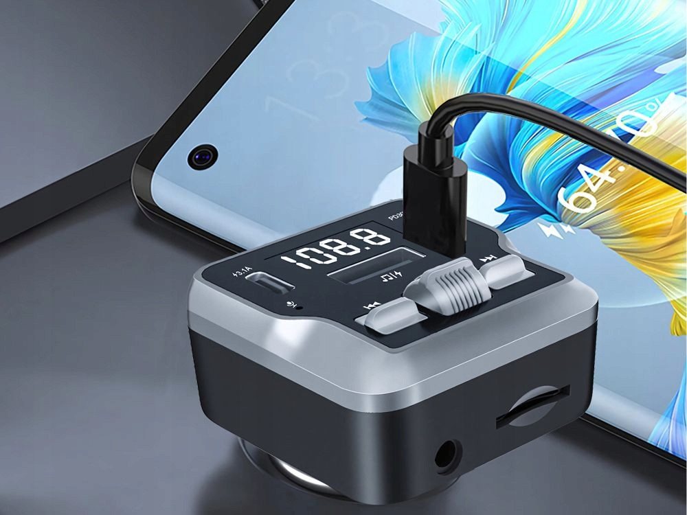 VERK GROUP FM Transmitter Bluetooth 5.3 USB-C KFZ Ladegerät 30W KFZ-Transmitter, Bluetooth 5.3, USB-C Power Delivery 30 W
