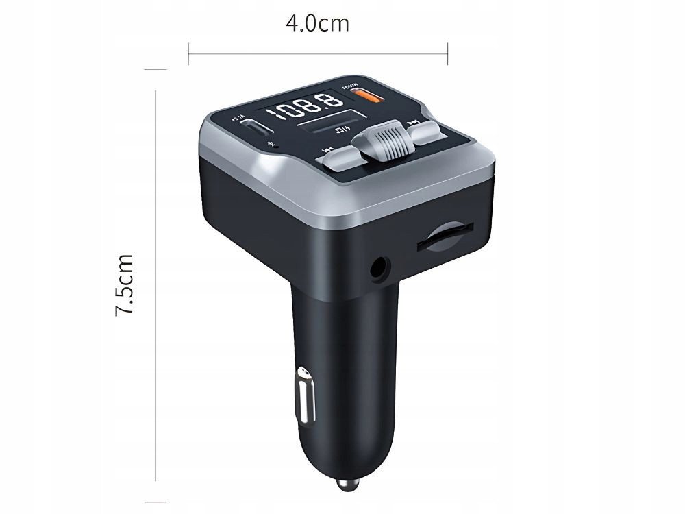 VERK GROUP FM Transmitter Bluetooth 5.3 USB-C KFZ Ladegerät 30W KFZ-Transmitter, Bluetooth 5.3, USB-C Power Delivery 30 W Bild 4