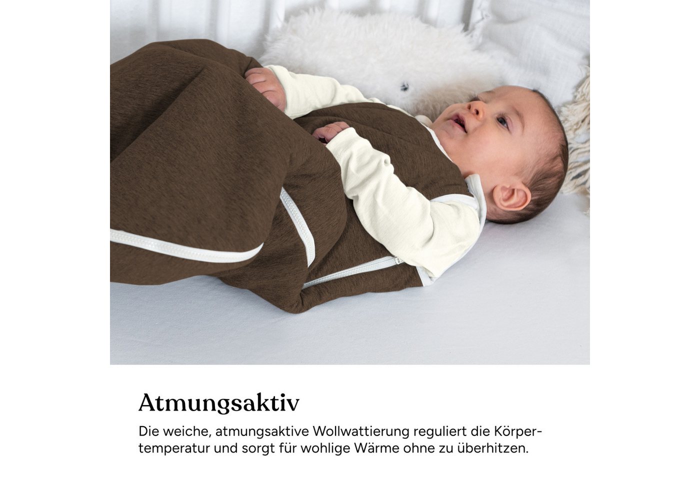 Ehrenkind Babyschlafsack Rund mit Wollfüllung 2.0 TOG, Sorgt für wohlige Wärme ohne zu überhitzen