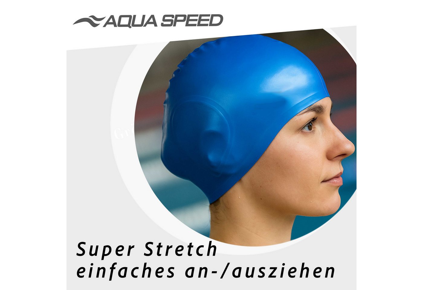 Aqua Speed Badekappe Schwimmhaube für Langhaar Silikon EAR CAP-03 XL Extra Platz, Chlorresistent & dehnbar – Für Pool, Wassersport & Sauna Bild 5