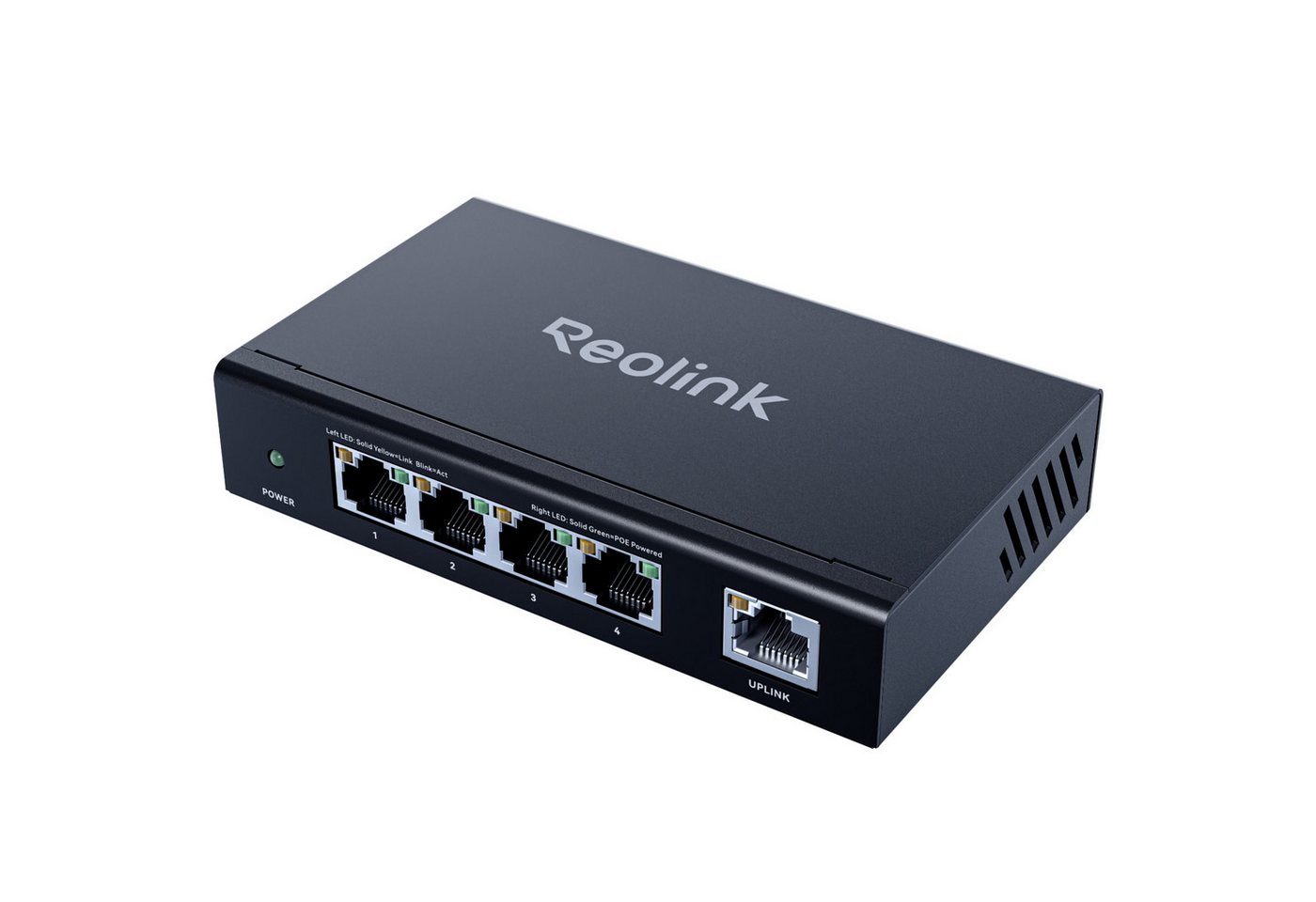 Reolink Überwachungskamera Zubehör Plug & Play PoE-Switch mit 5 Anschlüssen und 65W Leistungsfähigkeit (PoE-Anschluss 4 × 10/100/1000 Mbit/s) Bild 5