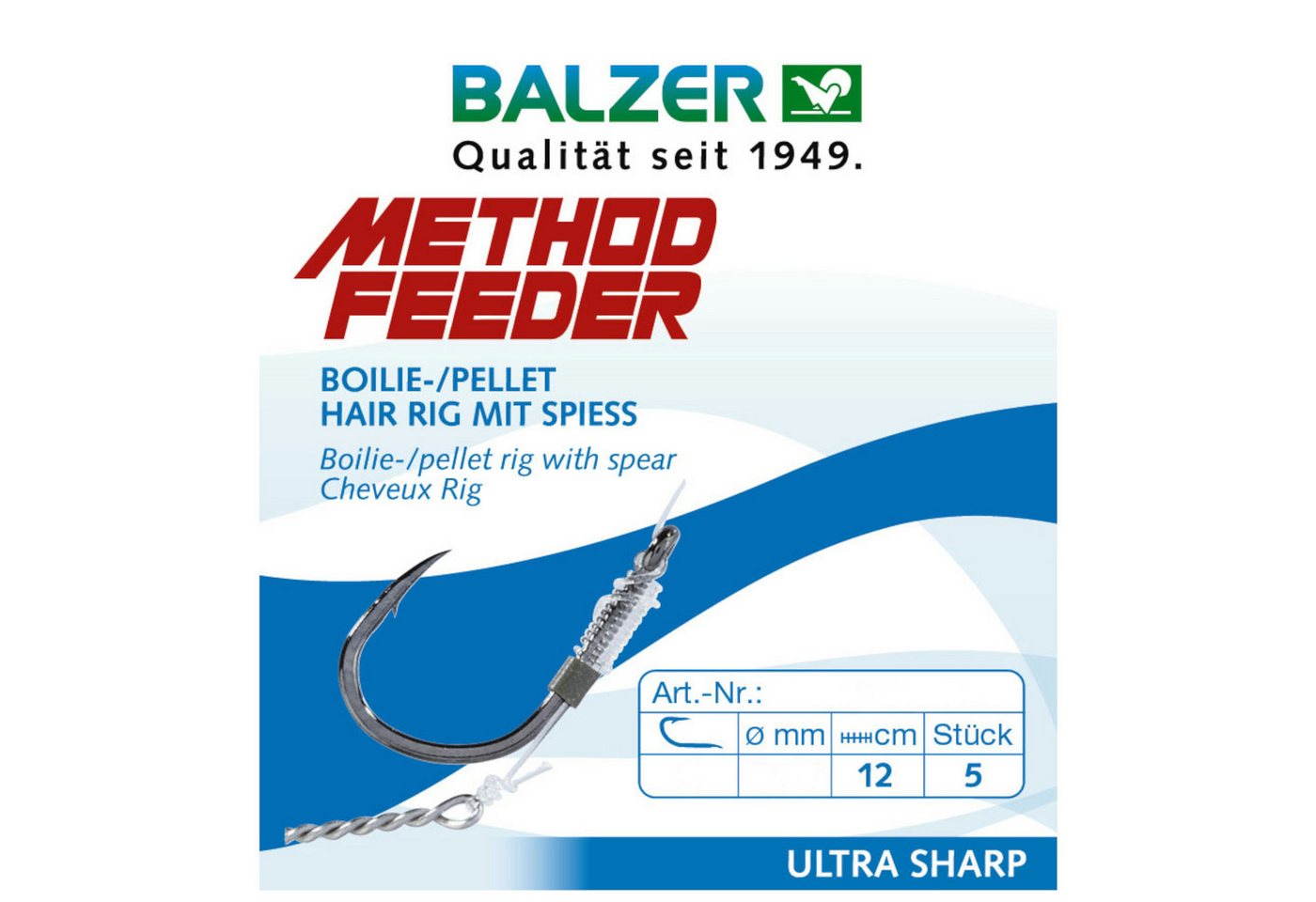 Balzer Feederhaken Method Feeder Rig mit 10mm Speer, #14, 0,18mm