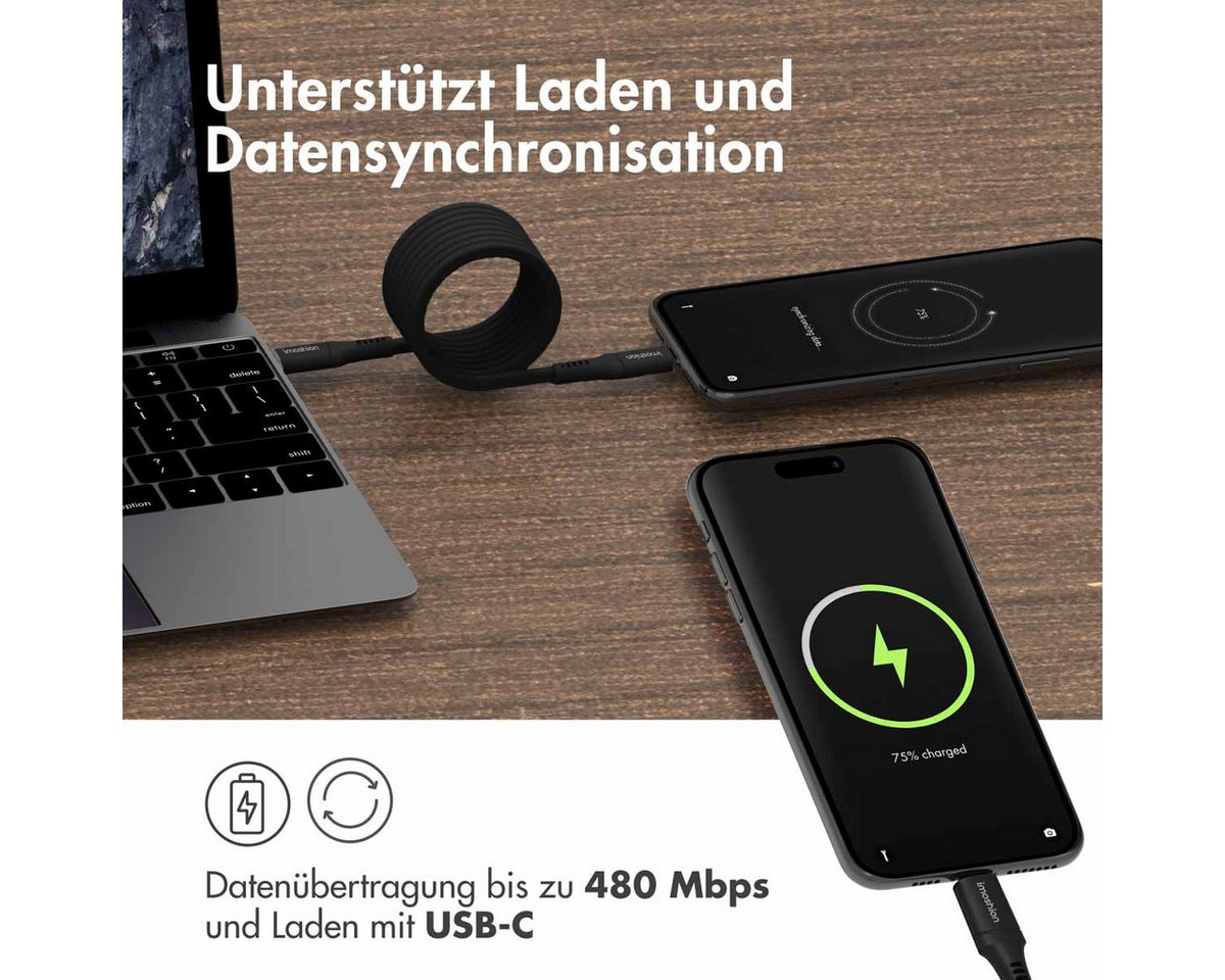 imoshion imoshion Magnetisches geflochtenes Kabel – USB-C auf USB-C – 1 Meter – USB-Kabel