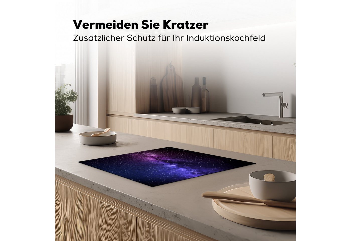 MuchoWow Herd-Abdeckplatte Sternenhimmel - Nacht - Weltraum, Vinyl, (1 tlg), Ceranfeldabdeckung Küche, Herdabdeckplatte Einteilig, 60x52 cm Bild 4