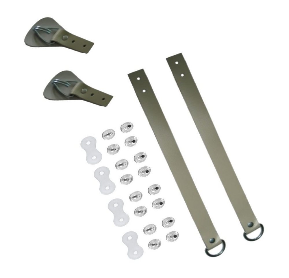 Miederhoff Anhänger 2x Aufrollkappe, 2x Aufrollriemen, 4x Calott Nieten Riemenlänge 300mm