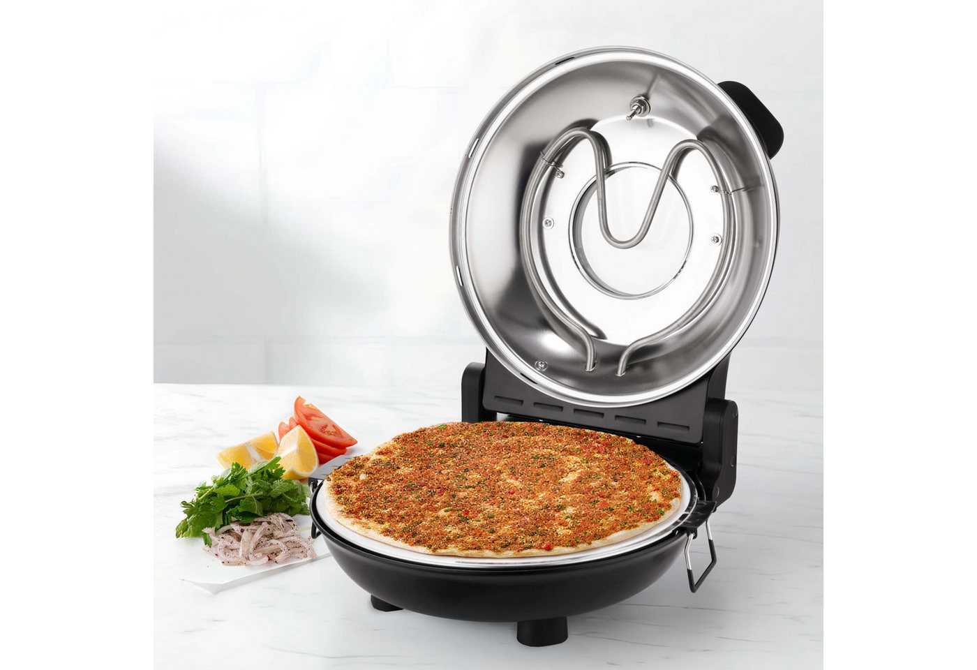 Mulex Pizzaofen Pizza Crusto Steinbackofen, 1 Pizza Stein,1 Pizza Schneider, Schaufel aus rostfreiem Edelstahl Bild 2