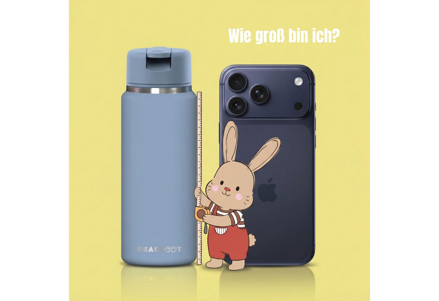 BEARFOOT Trinkflasche TINY Thermo Kinder Trinkflasche Edelstahl - blau, Thermosflasche, auslaufsicher, Edelstahl, Kinderflasche, BPA-frei