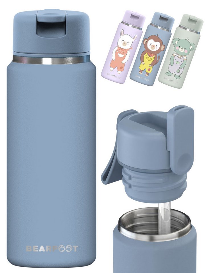 BEARFOOT Trinkflasche TINY Thermo Kinder Trinkflasche Edelstahl - blau, Thermosflasche, auslaufsicher, Edelstahl, Kinderflasche, BPA-frei Bild 4