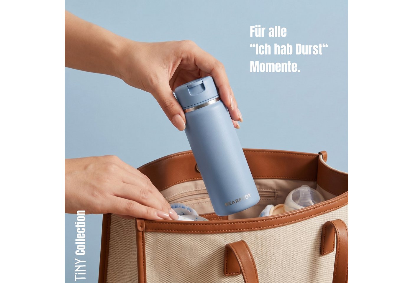BEARFOOT Trinkflasche TINY Thermo Kinder Trinkflasche Edelstahl - blau, Thermosflasche, auslaufsicher, Edelstahl, Kinderflasche, BPA-frei Bild 5