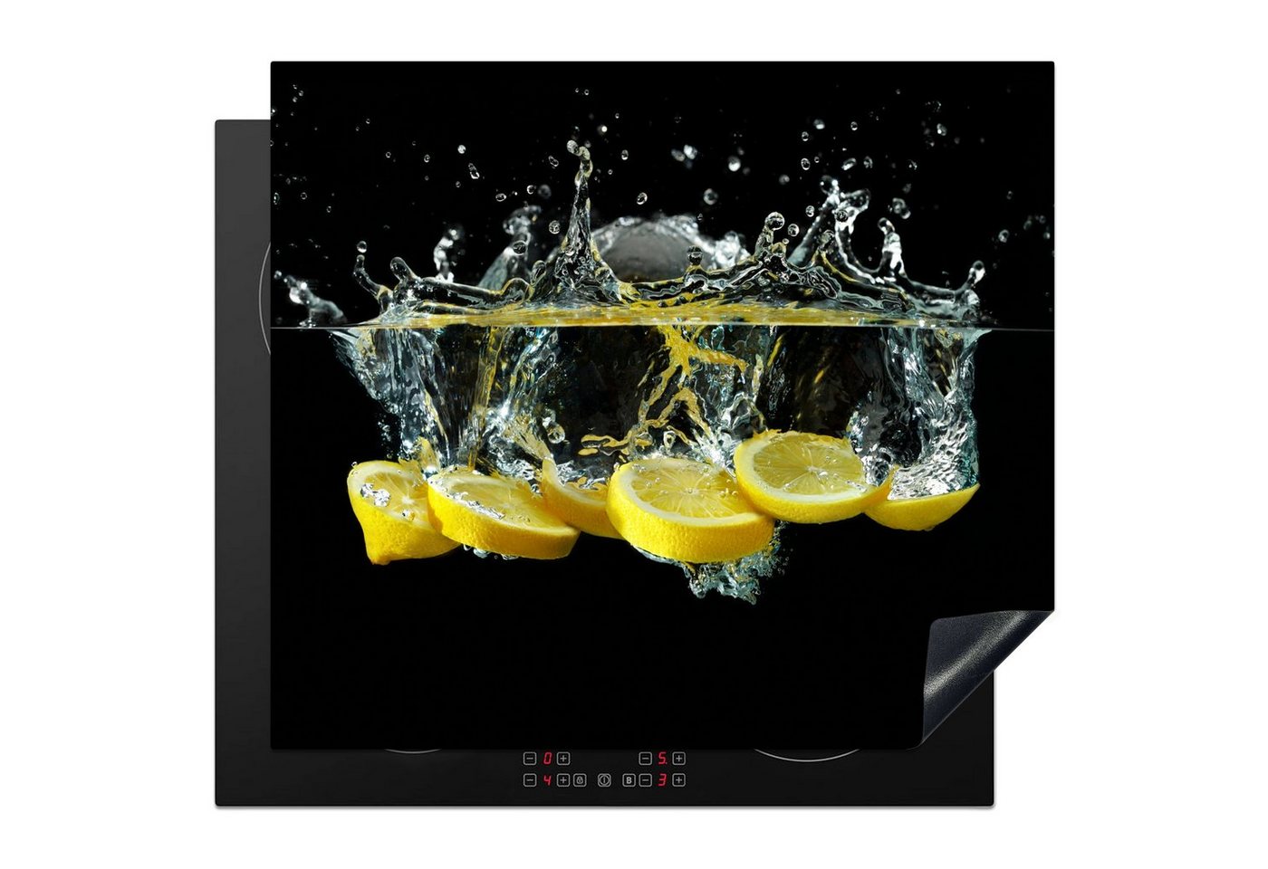 MuchoWow Herd-Abdeckplatte Zitrone - Frucht - Gelb - Stilleben - Wasser, Vinyl, (1 tlg), Ceranfeldabdeckung Küche, Herdabdeckplatte Einteilig, 60x52 cm Bild 5