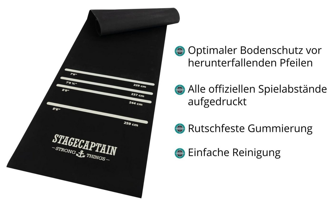 Stagecaptain Dartmatte DM-300 Dart-Bodenschutzmatte mit Oche (Dartteppich, 1-St., mit Abstandsmarkierungen), aufgedruckten Abwurflinien, Rutschfest, Länge: 3m Bild 4