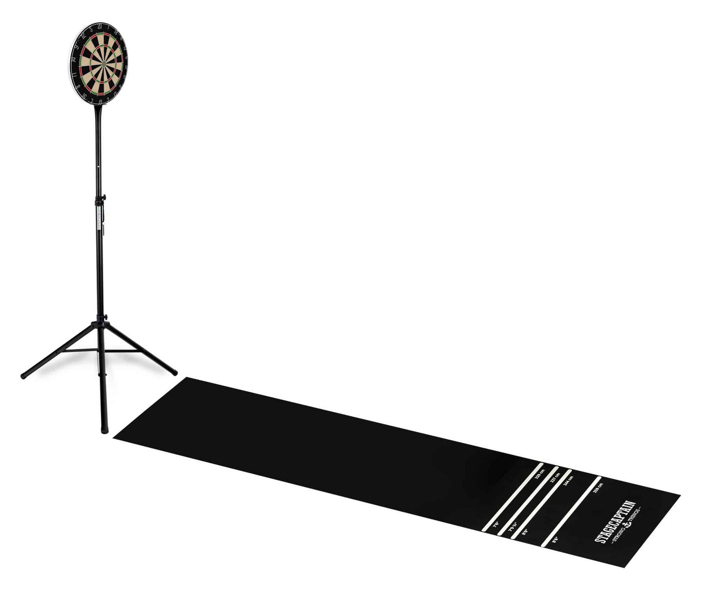 Stagecaptain Dartmatte DM-300 Dart-Bodenschutzmatte mit Oche (Dartteppich, 1-St., mit Abstandsmarkierungen), aufgedruckten Abwurflinien, Rutschfest, Länge: 3m Bild 5