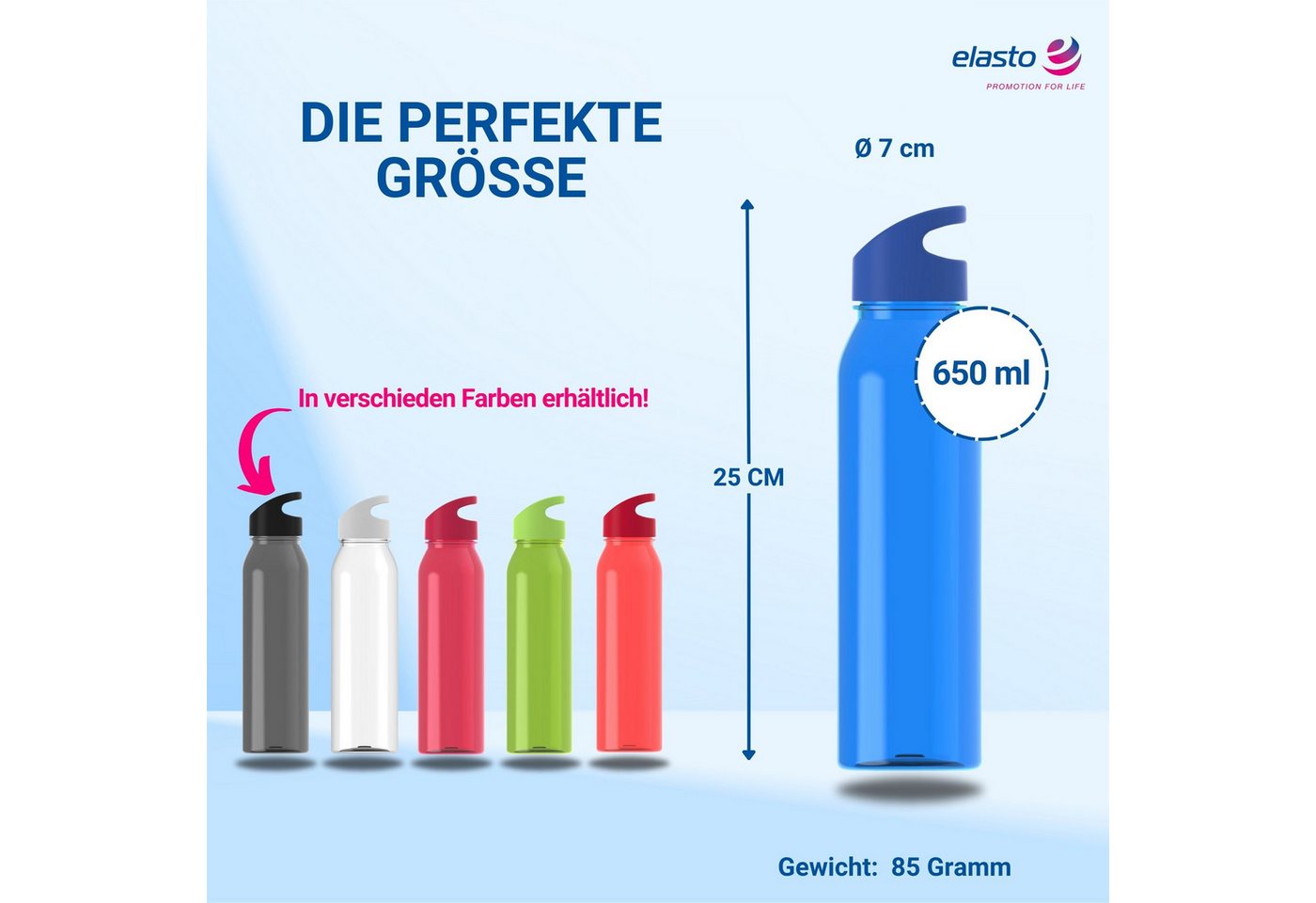 elasto Thermoflasche Wasserflasche Active "Wave" 650ml für Sportflasche Bild 3