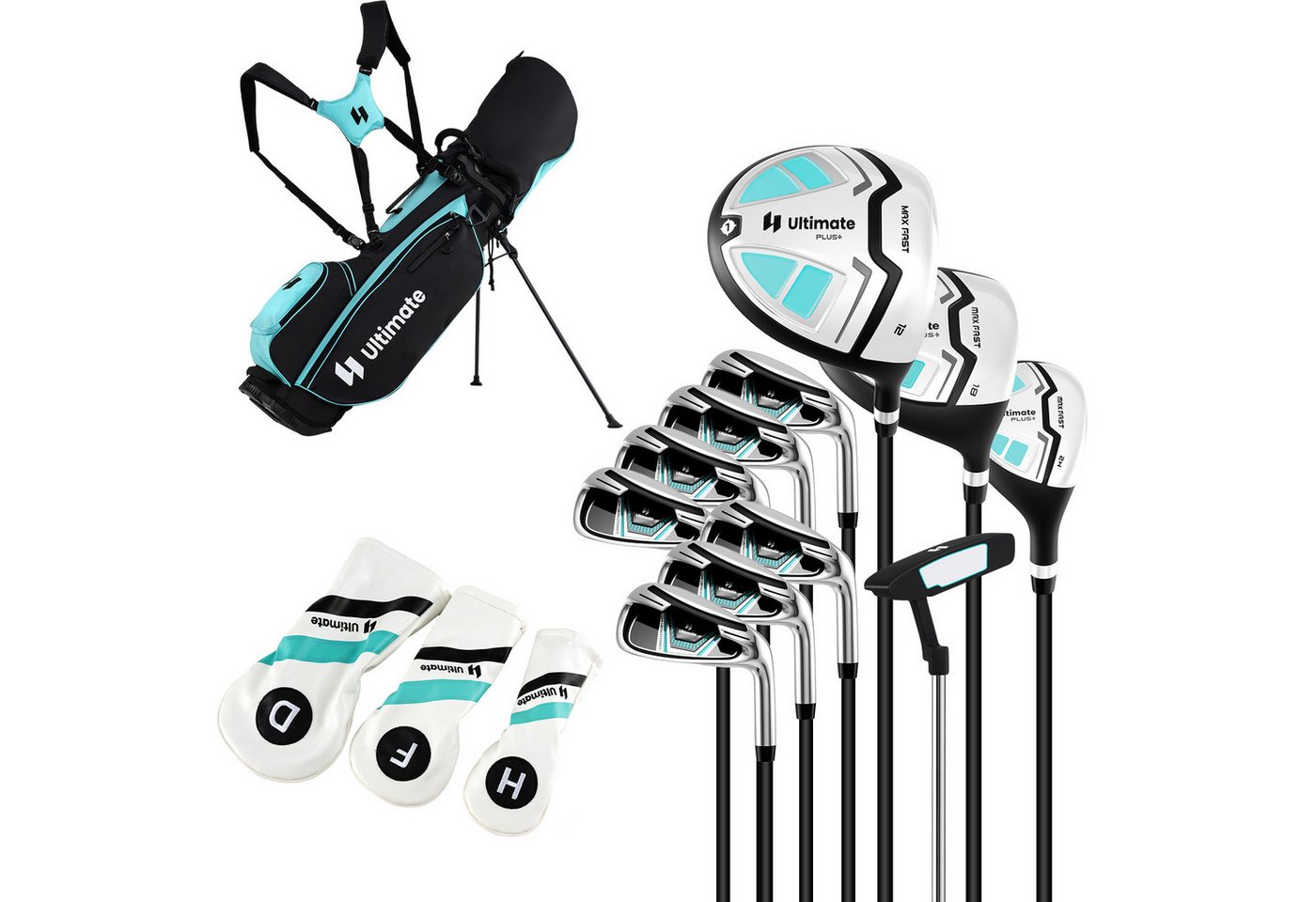 COSTWAY Golfschläger + Golfbag, Leichte 11 teilige Damen Golfschlägersätze rechtshändig Bild 4